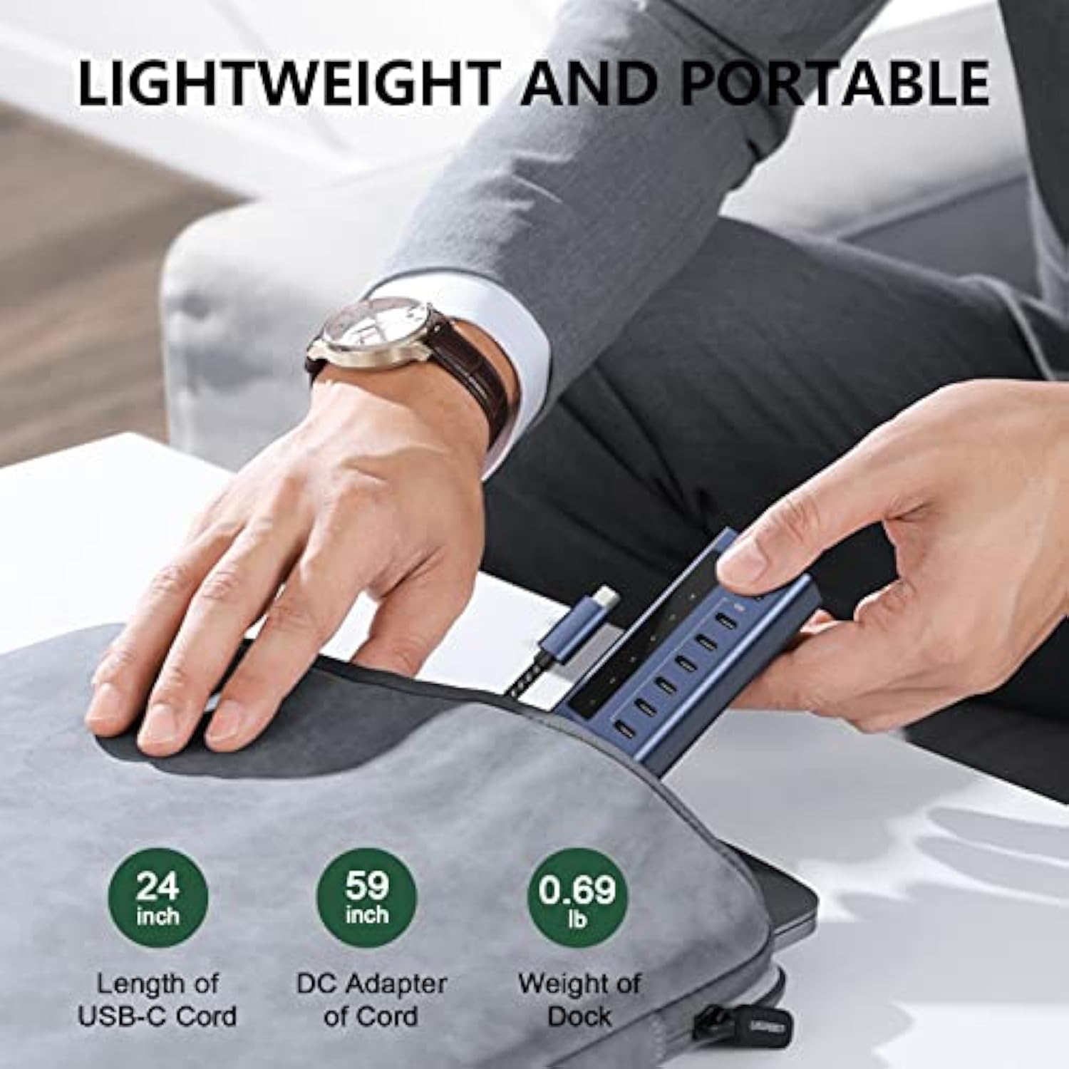Powered Usb C Hub, 10Gbps Usb-C Hub 4 Ports Support Data & Smart Charging(Not