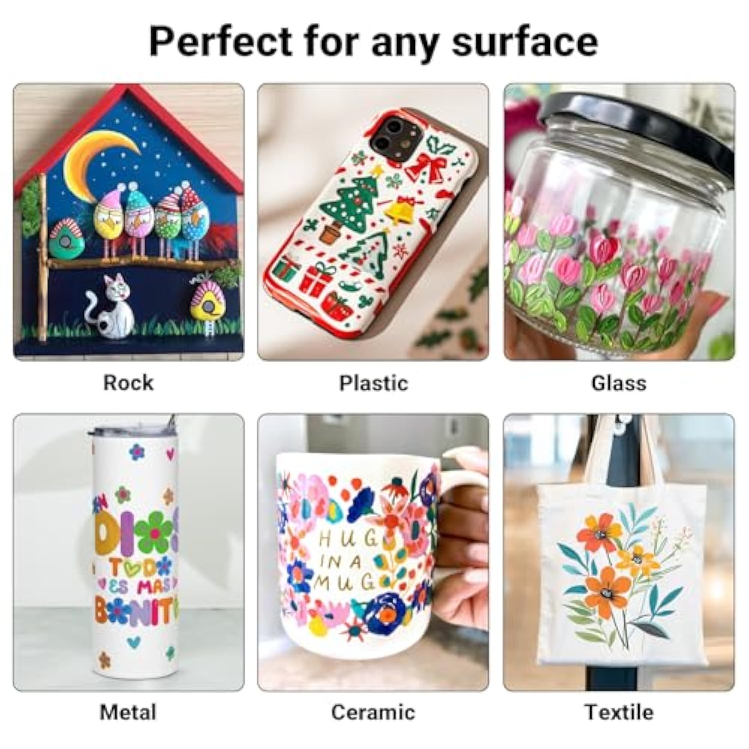 50 Colors Dual Tip Acrylic Paint Pens Cotton Nib Markers With Quick Dry Ink (1Mm Fine & 5Mm Dot Tips) Rock Painting, Wood, Fabric, Glass Diy Art Supplies For Adults Kids, Christmas Gifts