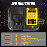 Dcb112 For Dewalt Battery Charger Replacement For Dewalt 12V 20V And 60V Max Lithium-Ion Battery Dcb205 Dcb112 Dcb201 Dcb200 Dcb612 Dcb609-2 Dcb609 Dcb606 Dcb606-2 Dcb208 Dcb206