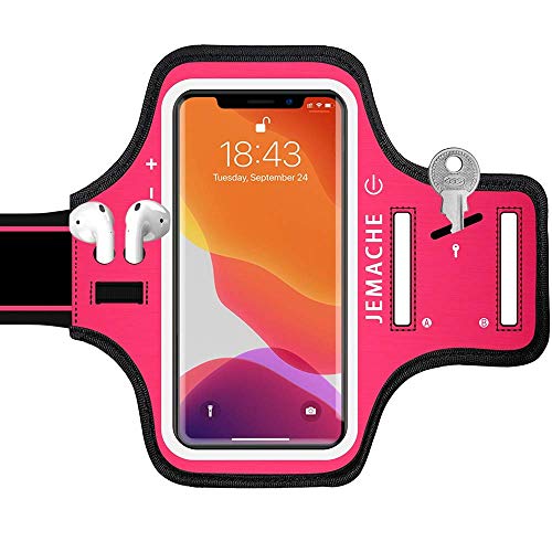 iPhone 17 16 Pro Armband, Gym Workouts Running Arm Band for iPhone 17/16/15/14/13/12 Pro (Black)