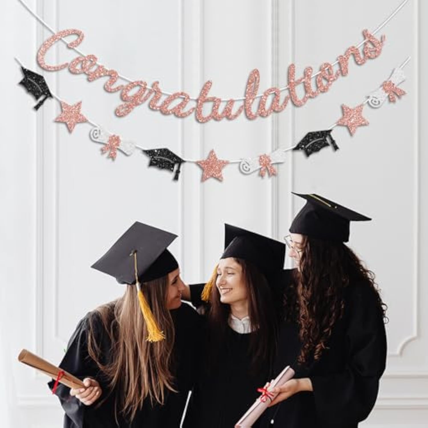 Congratulations Banner Rose Gold Graduation Decorations Class Of 2025 Prestrung Congrats Grad Banner For Middle School High School College Graduate Party Decorations