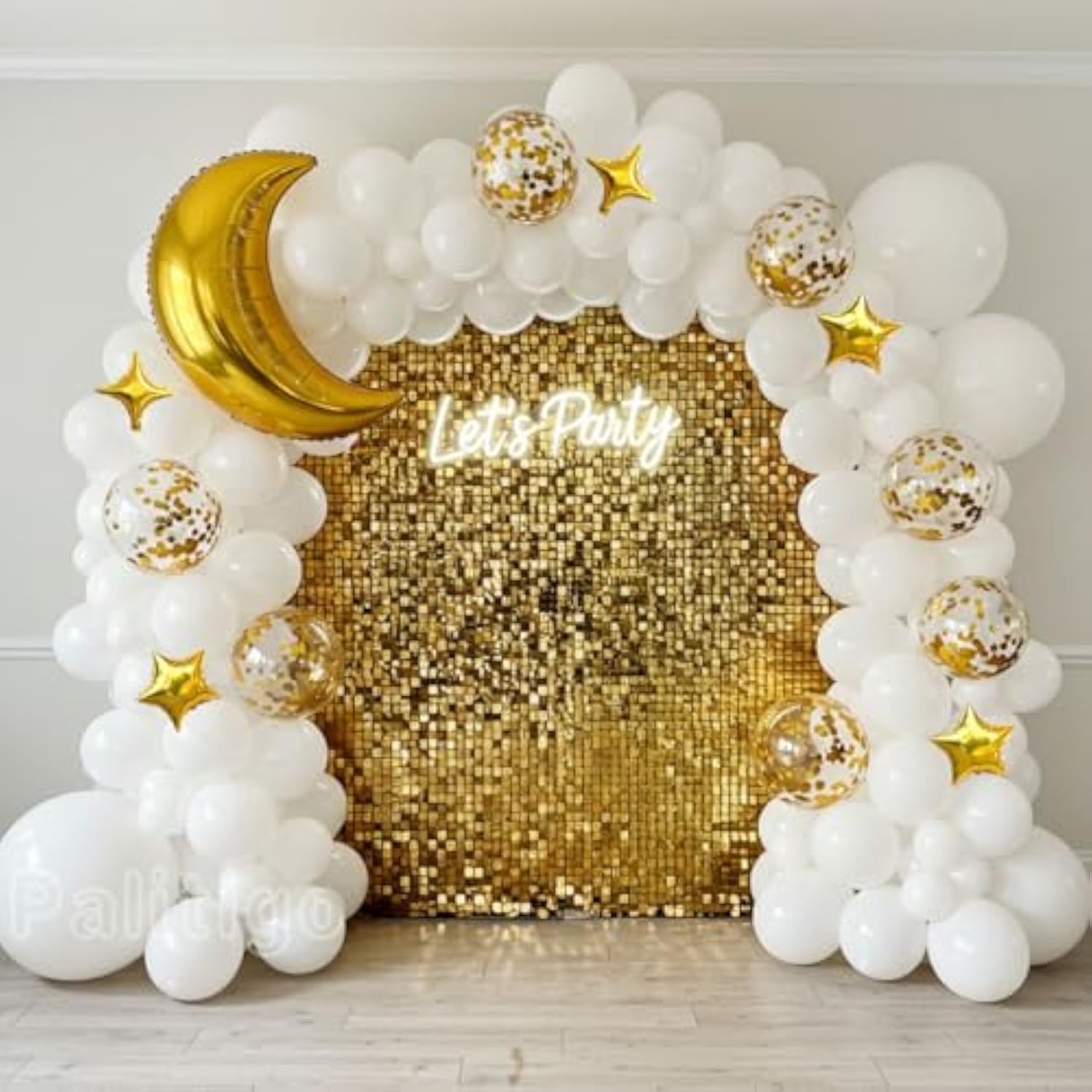 131Pcs White Balloon Garland Kit with Moon & Star for Baby Shower  Parties