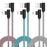 3 Pack Iphone Charger 10Ft [Apple Mfi Certified] Right Angle Lightning Cable Fast Charging Cord, Car Cable For Iphone 14 13 12 11 Pro/Pro Max/Mini/Xs/Xr/8 7 Plus, Ipad, Carplay