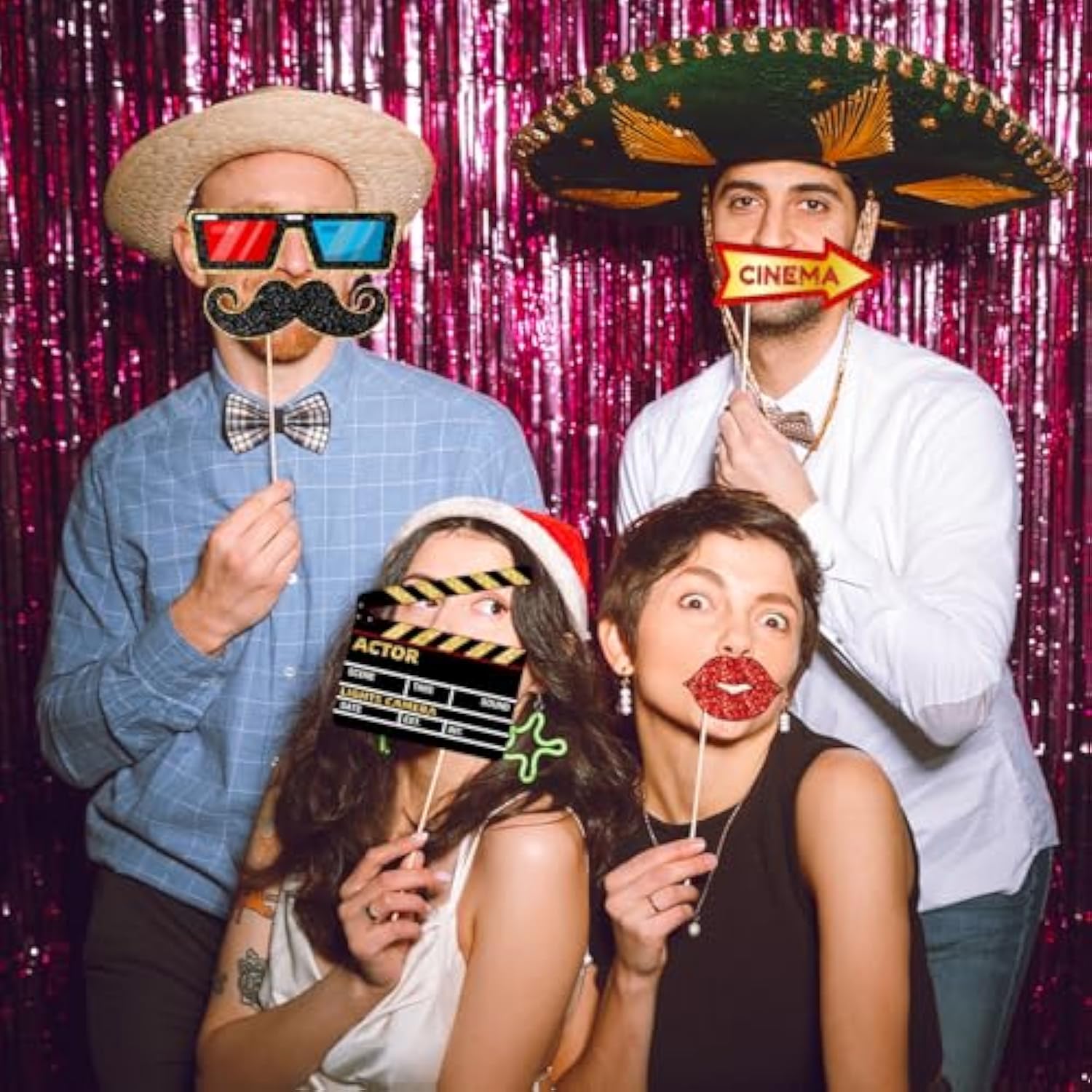 Movie Night Supplies Photo Booth Props Hollywood Photobooth Props For Movie Theater Themed Red Carpet Birthday Party Favors Supplies