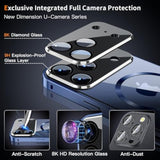[Full Camera Protection& Mechanical Lock]Magnetic Privacy Case For Iphone 17 Pro Max[Compatible With Magsafe] [Cd Metal Ring]Full Body Shockproof Metal Bumper, 9H Anti Peeping Glass Cover-Blue