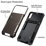 Case For Iphone Xs Max Case Wallet Id Slot Credit Card Holder Scratch Resistant Dual Layer Protective Bumper Rugged Tpu Rubber Armor Hard Shell Case Cover For Iphone Xs Max 10S Max (Gun Color)