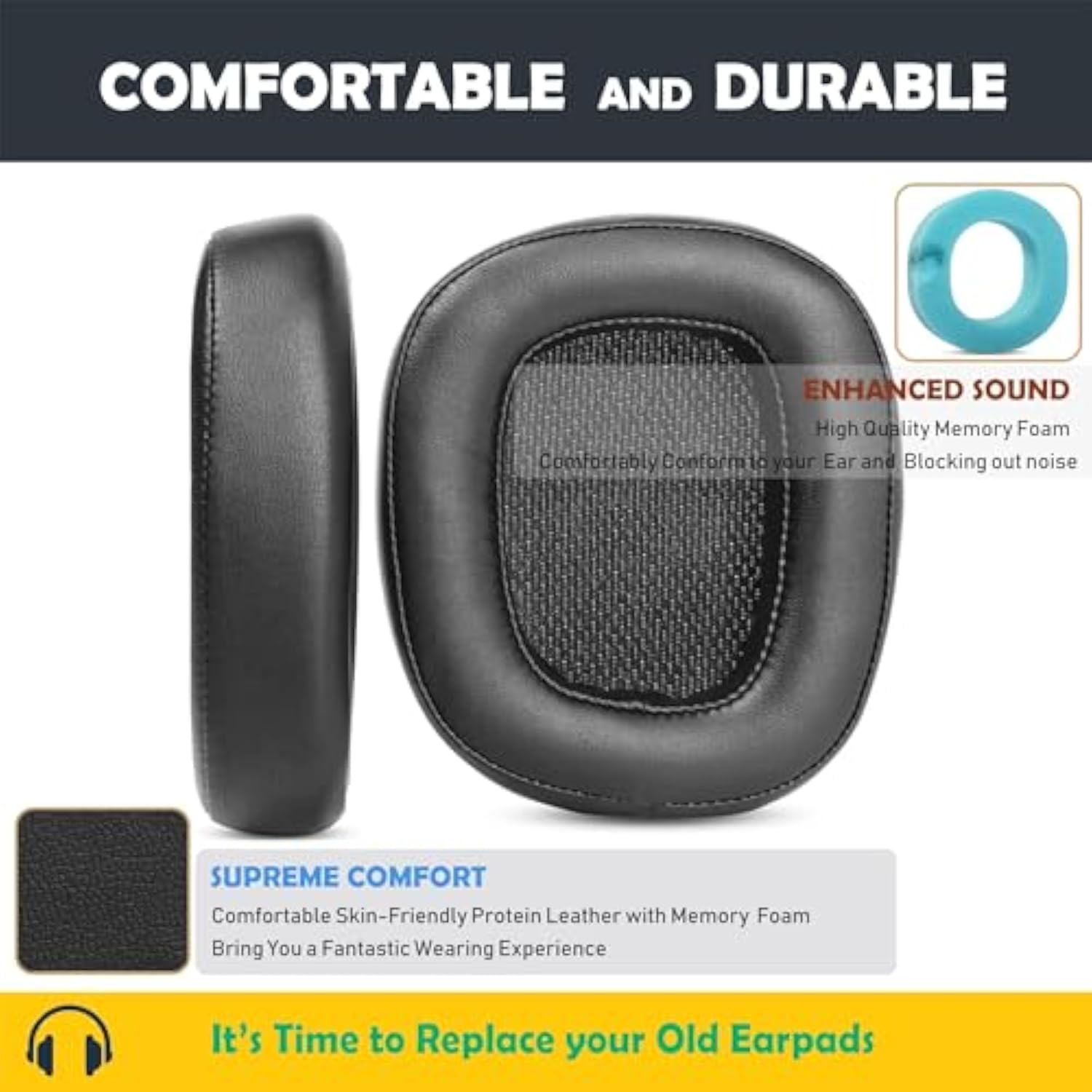 G930 Earpads Cushion Replacement With Protein Leather For G930 G930S 430 G432 Headphones