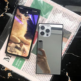 Compatible With Iphone 15 Case Rectangle Mirror Case Cute For Women Girls Makeup Glass Mirror Back Design Fashion Luxury Slim Thin Protective Cover Phone Case