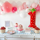 40 Inch Strawberry Number 1 Balloon, Berry First Birthday Décor for Baby Girls