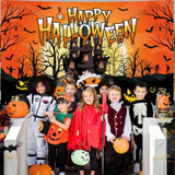 Halloween Backdrop Banner 72x44 Inch Scary Pumpkin Happy Halloween Party Outdoor