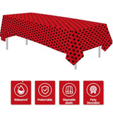 Ladybug Birthday Party Tablecloth Decorations, Disposable Ladybug Party Supplies Table Cover, Lady Bug Theme 1St 2Nd 3Rd Birthday Baby Shower Decorations Table Cloth, 3 Pack, 54In X 108In