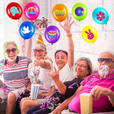 40 Pack 60'S Hippie Balloons Party Decorations, 12 Inch Retro Flower Groovy Party Power Peace Sign Latex Tie Dye Balloons For 60S 70S Groovy Woodstock Supplies