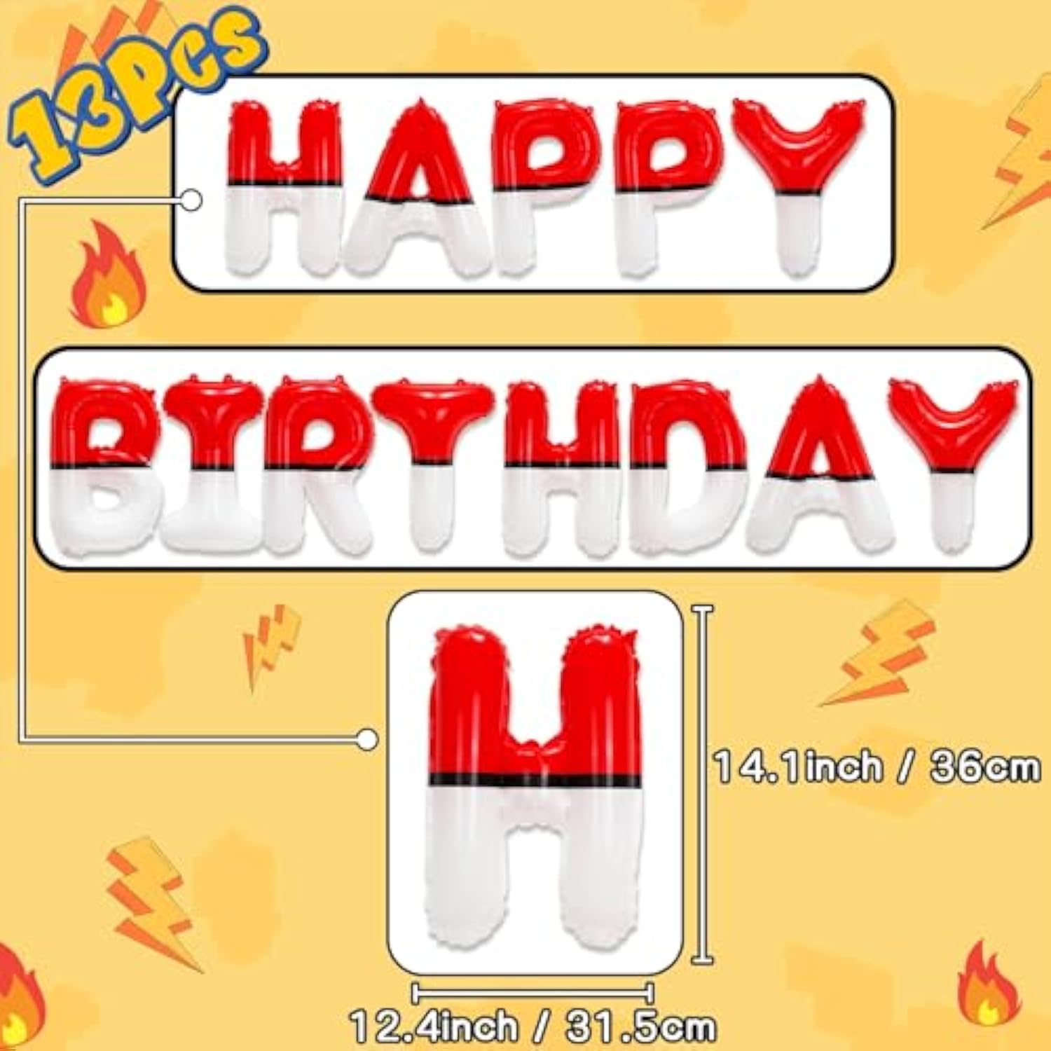 Cartoon Red & White Happy Birthday Banner – Anime Themed Party Supplies for Kids