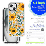 For Iphone 14 Case, [Crashproof 11Ft Military-Grade Drop Protection] [Anti-Yellowing & Anti-Peel] Clear Shockproof Tpu Bumper Slim Phone Case For Iphone 14 Cover Case-Sunflowers