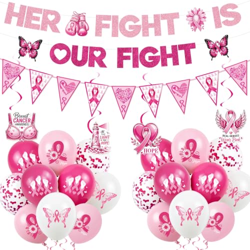 Breast Cancer Awareness Decorations, Her Fight Is Our Fight Banner