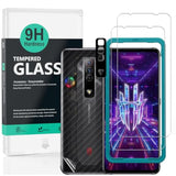 Screen Protector For Redmagic 7 5G(6.8 Inches) 2 Pack+1 Pack Camera Len Protector+1 Back Film,9H Tempered Glass,Hd Clear,Scratch Resistant,Bubble Free,Easy Install,Fingerprint Compatible