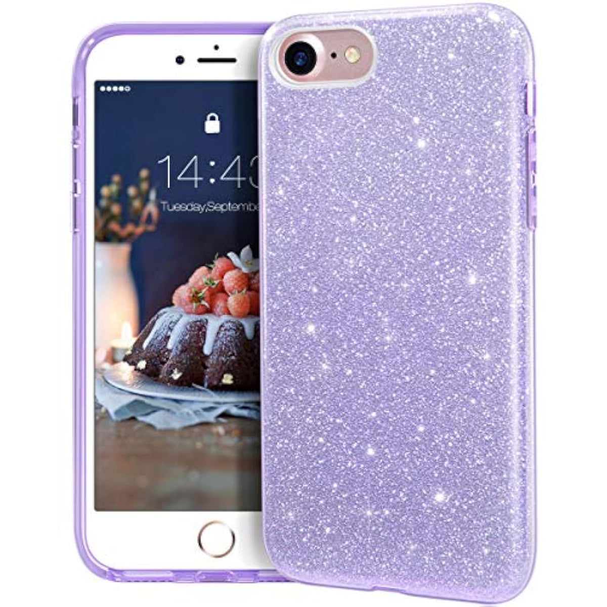 Compatible With Se 2022 Cse, Se 2020 Case, 8 Case, 7 Glitter Bling Sparkle Cute Girls Women Protective Case For 7/8/Se (Purple)