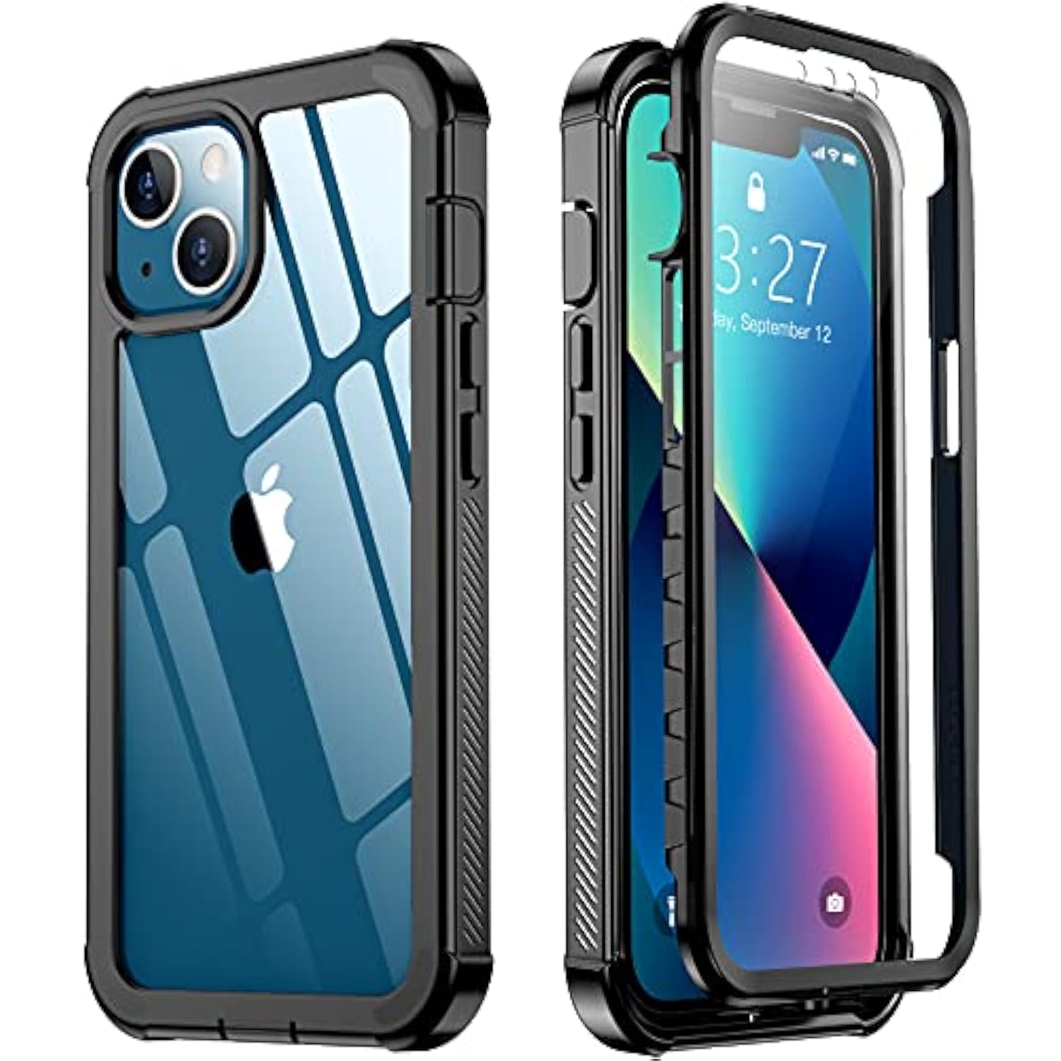 For Iphone 13 Case, [360 Full Body] [Heavy Duty Protection] With Built-In Screen Protector Tough Rugged 12 Ft Dropproof Shockproof Dust-Proof Bumper Case For Iphone 13 Phone Case 6.1 Inch