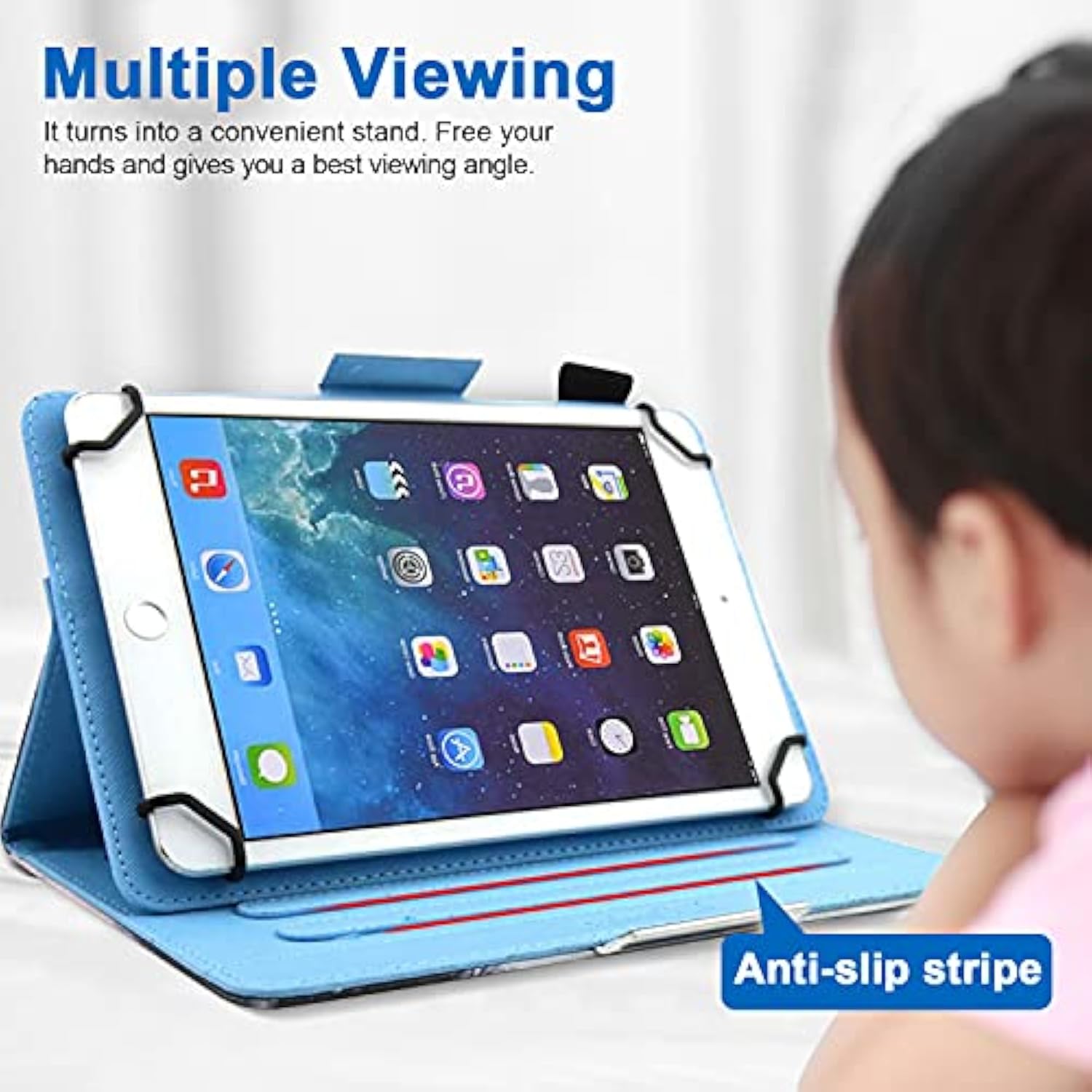 10 Inch Tablet Case, Universal 10 10.1 Inch Android Tablet Cover, Multiangle Viewing Stand Case For 9.510.5 Inch Tablet, Purple Butterfly