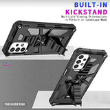 Galaxy A23 5G/4G Case with Tempered Glass Screen Protector, Full Coverage, Built-in Kickstand, Car Magnetic Protective Cover for Women and Men, Blue Star Galaxy