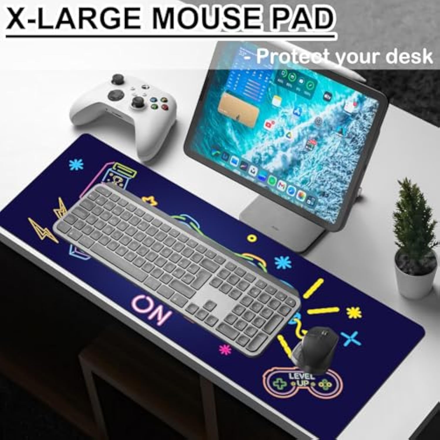 Mouse Pad - Gaming Mouse Pad For Keyboard 80X30Cm Computer Mouse Mat Desk Pad With Soft Smooth Surface And Anti-Slip Rubber Base Gaming Mats For Desk Gamer Office Home