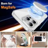Magnetic For Iphone 16 Pro Case, [Compatible With Magsafe][2 Pcs Screen Protectors+ 1 Pcs Camera Lens Protector][15 Ft Drop Protection] Transparent Back, Shockproof Bumper, Anti-Scratch, Clear
