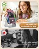Induction Speaker with Phone Stand, Place & Play, 5-in-1 Wireless Bluetooth Speaker with RGB Light, Adjustable Desk Phone Holder with Emergency