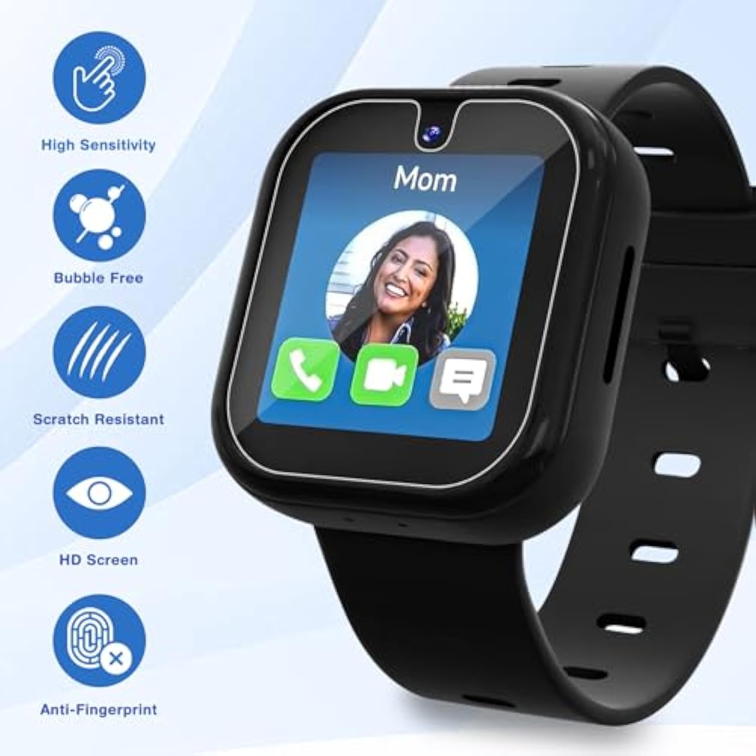 4 Pack Screen Protector For Syncup Kids Watch 2, Waterproof Hd Clear Tempered Glass Screen Protector, Scratch Resistant Protective Film Compatible With Syncup Kids Watch 2