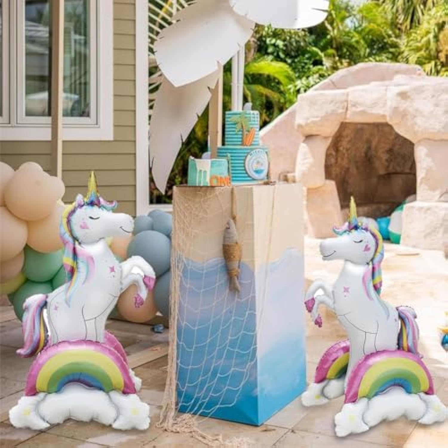 Giant 3D Unicorn Foil Balloon - Rainbow Cloud Party Decor (37 Inch)