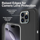 For Iphone 16 Pro Max Case, Military Grade 3 In 1 Heavy Duty Shockproof/Drop Proof/Dust Proof Case With 2Pcs Tempered Glass Screen Protector (Black/Grey)