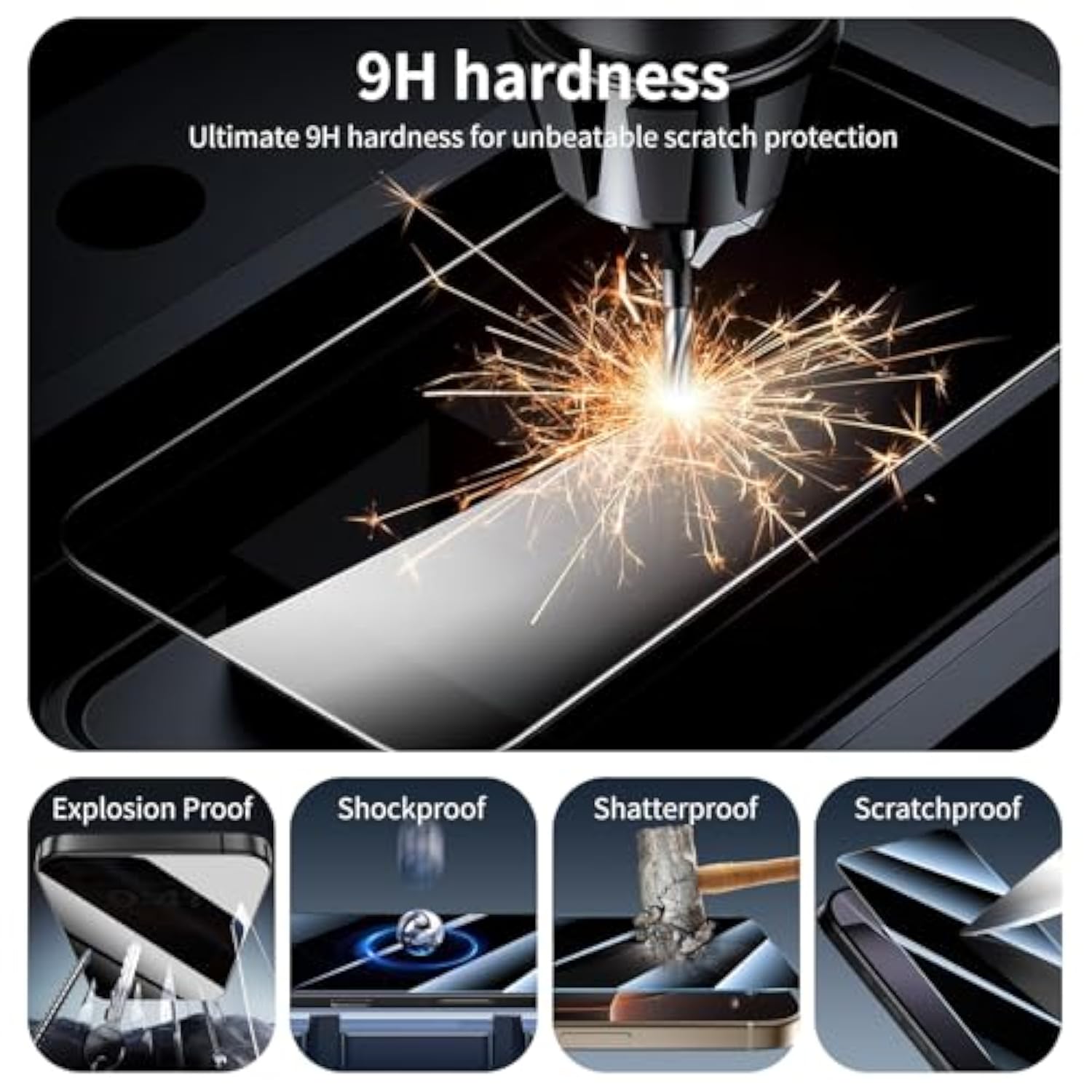 Privacy Screen Protector For Samsung Galaxy S25/S24, Double Shatterproof Anti-Spy Tempered Glass Film, [Impact- Private Protection][Anti-Scratch][9H Hardness]- 3 Pack