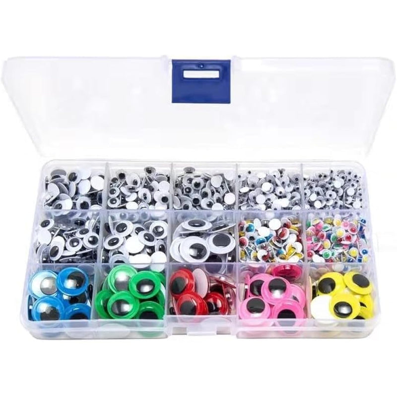 1500Pcs Googly Eyes Self Adhesive For Crafts, Craft Sticker Wiggle Eyes With M