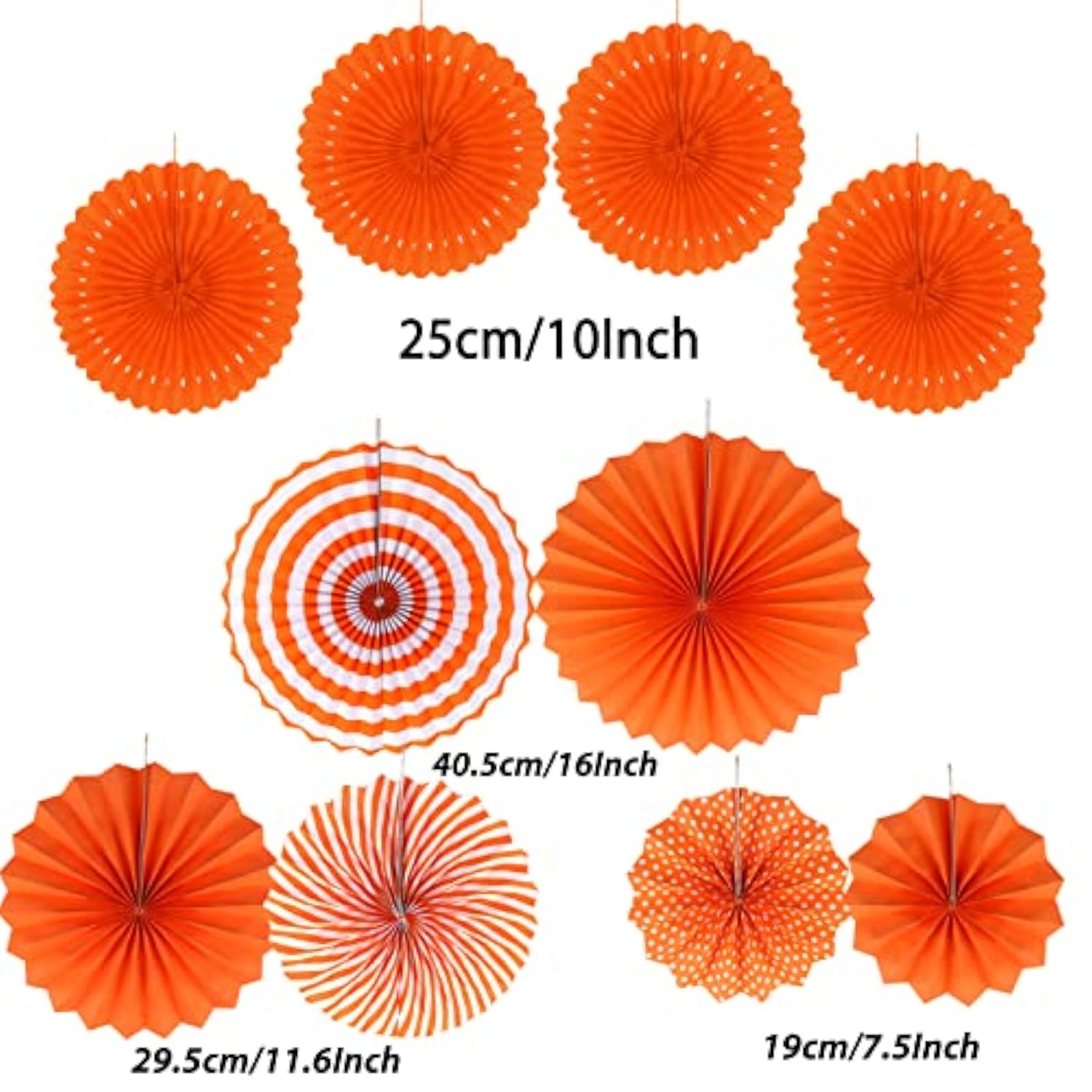 Party Decorations, 41 Pcs Orange Papar Fans Pompoms Garlands String Tissue Paper Tassel For Halloween New Years Spring Festival Wedding Birthday Party