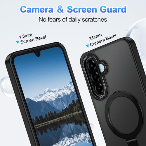 for  Galaxy A17 Case,with Magnetic Invisible Stand [Military Drop Protection] [Compatible with MagSafe] Shockproof Slim Translucent Anti-Slip,