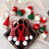 18 Pcs Mini Christmas Hats And Scarves Small Doll Size Santa Hats Christmas Wine Bottle Santa Hats Doll Xmas Hats Tiny Craft Santa Hats Party Supplies