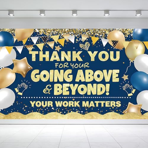 Large Employee Appreciation Banner - Thank You Backdrop for Staff Office