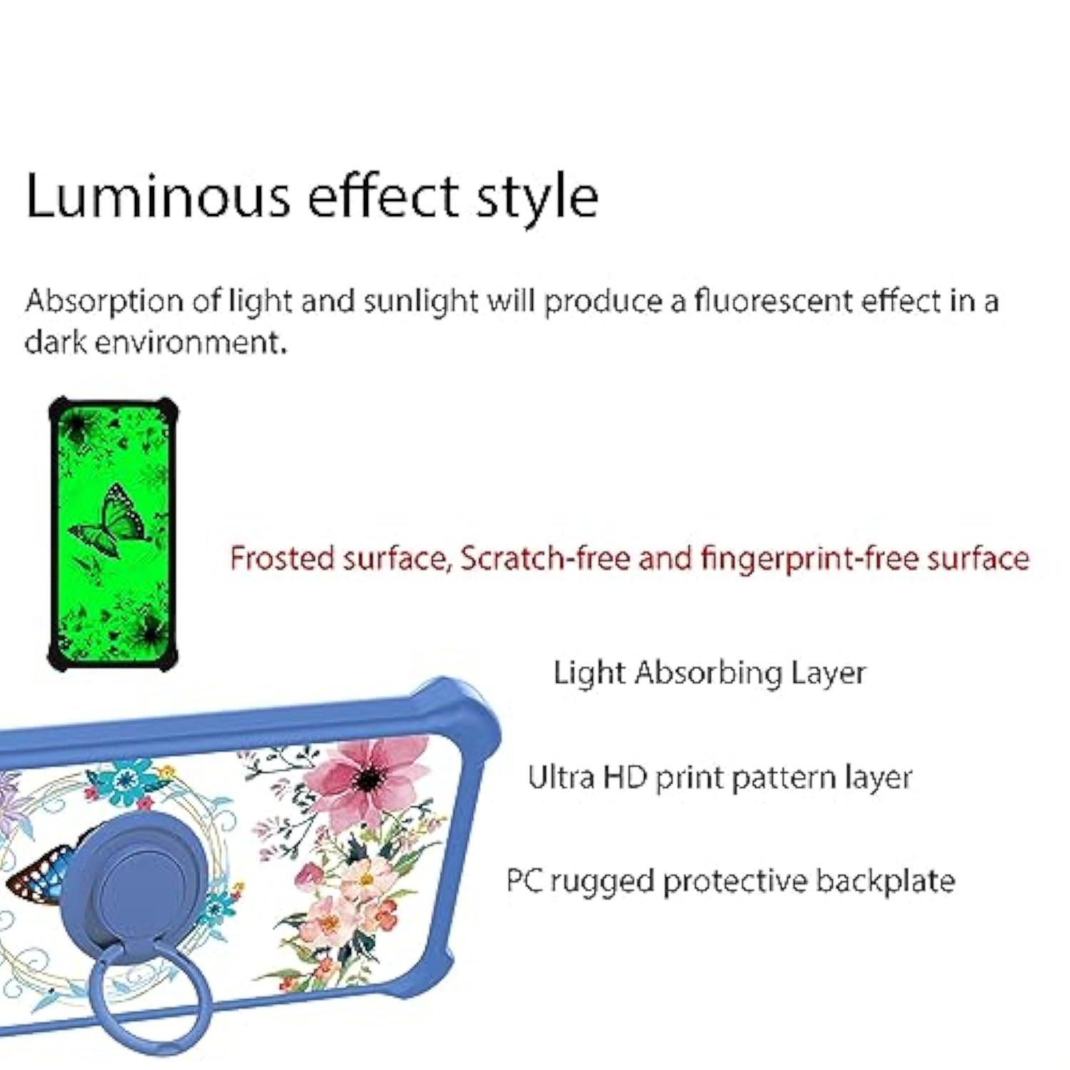 For Tcl K23 Case Compatible For Tcl K24 Phone Case T434D Cover [With Tempered Glass Screen Protector][Hard Pc + Soft Silicone] [Luminous Effect] Ygl-Lhd