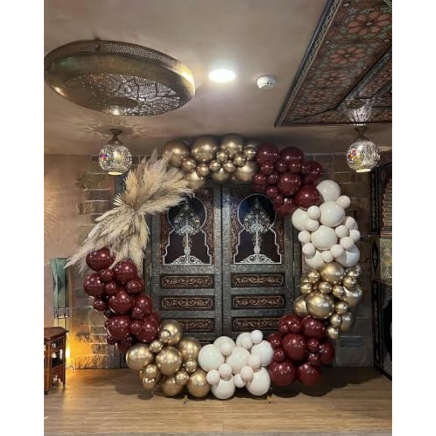 158Pcs Burgundy and Gold Balloon Garland Arch Kit Party Decorations