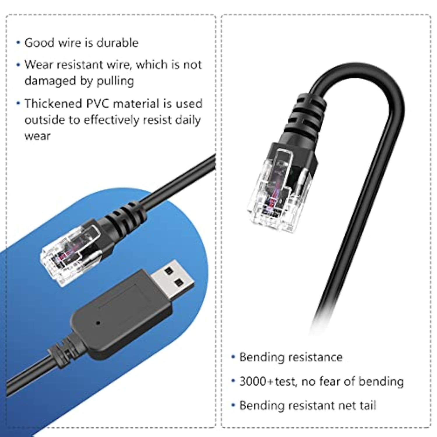 Radar Detector Cable, Usb To Rj11 Plug Cable,Replacement Power Line Of Radar D