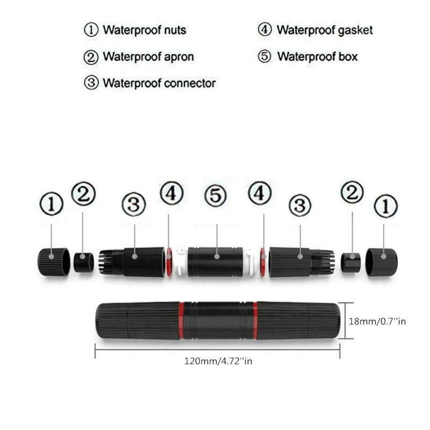 5 Pack Waterproof Rj45 Connector Cat6 Cat5E Cat5 Female To Female Adapter Weat