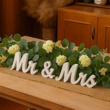 Mr And Mrs Sign For Wedding Table, Large Wooden Sweetheart Table Decoration For Reception, Freestanding Letters Centerpieces Decor For Ceremony, Anniversary, Valentine'S Day, Bride And Groom (White)