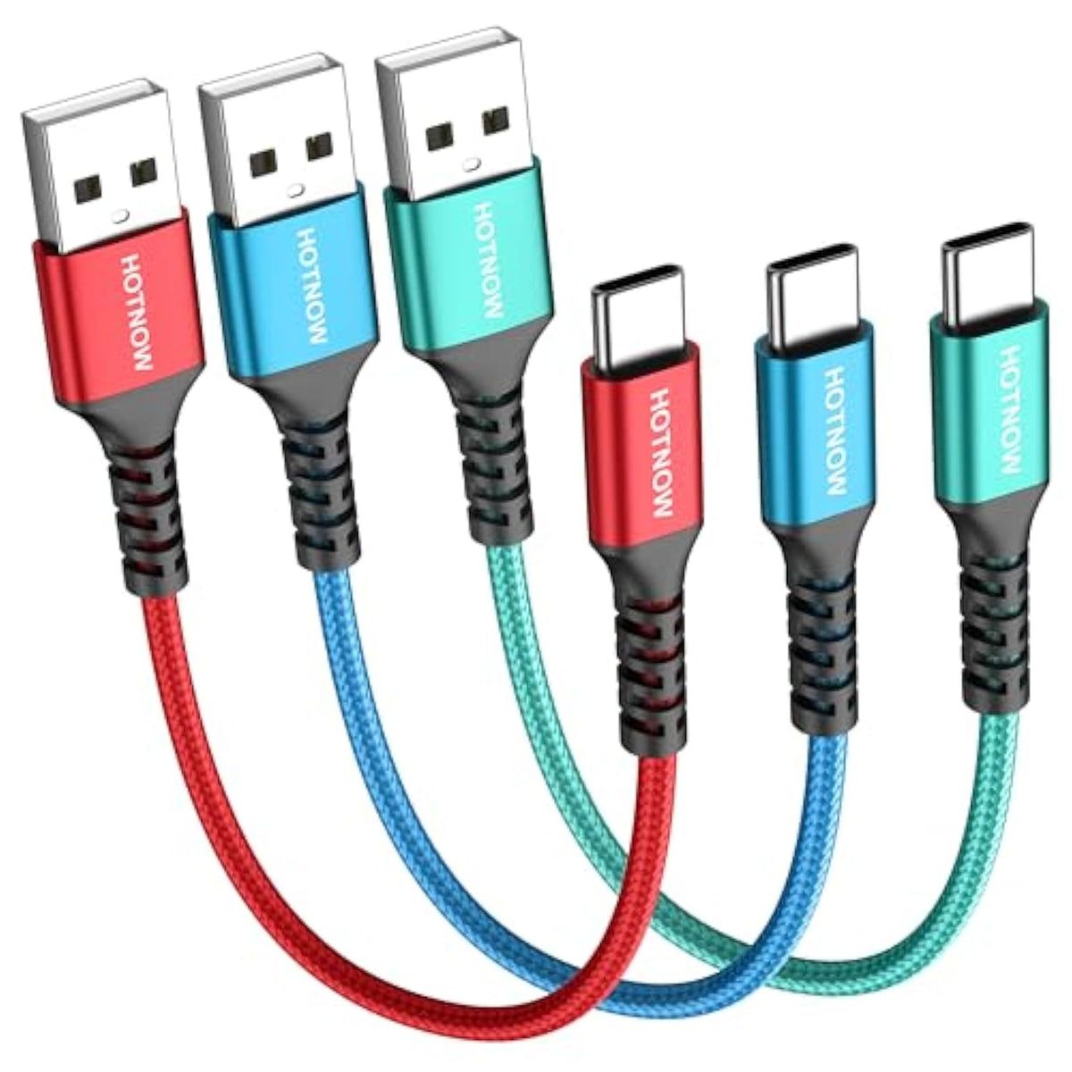 Short Usb C Cable 1Ft 3Pack, 12Inch Portable Usb-C Nylon Braided Qc3.0 Fast Charge Cord For Samsung Galaxy S10 S9 S8 Plus Note 9 8,Lg G6 V20 30 And Other Type C Devices