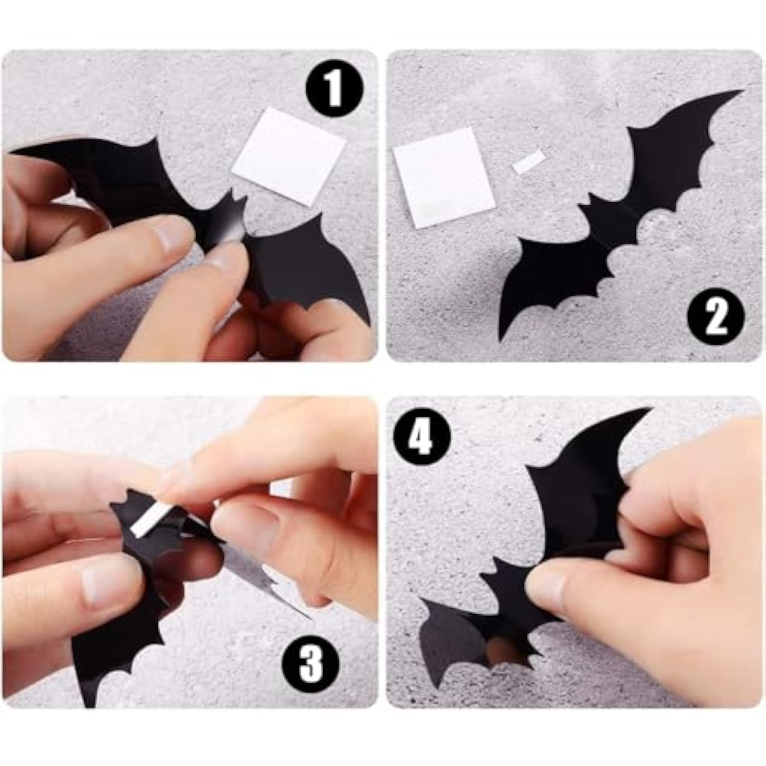 2 Pack Halloween Foil Fringe Curtains 3.3x6.6ft with Boo Ghost Pattern & Bat Stickers