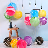 50PCS Rainbow Tie Dye Balloons – 12" Swirl Latex Balloons for Birthday, Candyland & Hippie Party