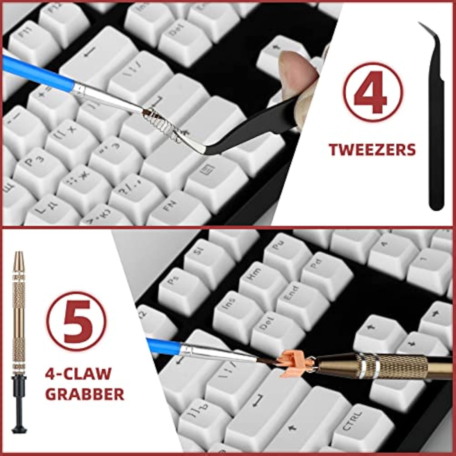 Runjrx Keyboard Lube Kit With Switch Opener Tweezers For Custom Keyboard, Keyb