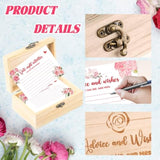 Advice And Wishes Cards Box - 50 Pcs Double Sided Floral Wedding & Baby Shower Advice Cards, Bridal Shower Decorations, Funny Advice For Bride & Groom, Well Wishes Box For Graduation, Christmas, Birthday Party
