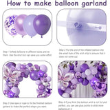 167Pc Purple Butterfly Balloon Arch Kit - Lavender Baby Shower & Party Decor