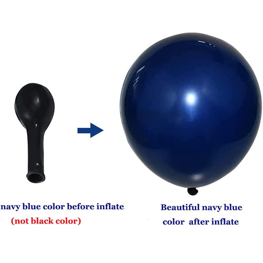 Navy Blue Silver Balloons Garland Kit, 131 Pcs Navy Blue White Silver