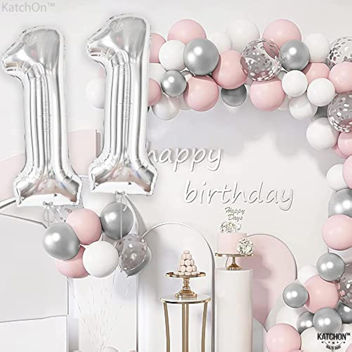 , Silver Number 11 Balloon - Giant, 40 Inch | 11 Birthday Balloon For 11Th Birthday Decorations For Boys & Girls