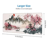 Watercolor Cherry Blossom Large Mouse Pad For Desk 31.5X11.8 Inch Japanese Sakura Gaming Mouse Pad With Non-Slip Base Big Waterproof Mousepad Xl Mouse Pads With Stitched Edges For Gaming And Office